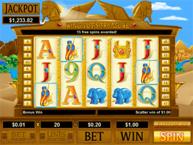 Play King Tut's Treasure Slot Game at Club USA Casino