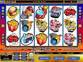 Play 5 Reel Drive Casino Slots at Golden Reef Casino