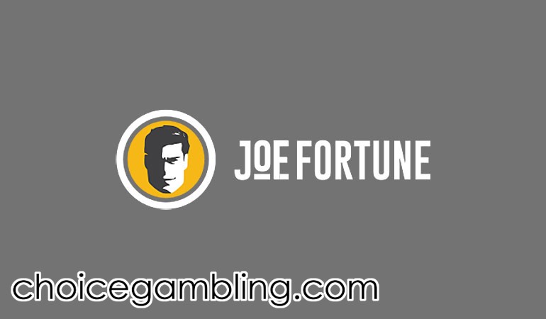 Screenshot of Joe Fortune casino lobby showing game categories and promotional banners